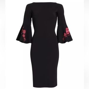 Chiara Boni La Petite Robe Natalia Trumpet-Sleeve Cocktail Dress Size 16